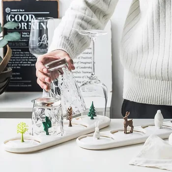 

Kitchen Bar Cups Storage Bracket Desktop Stand Cute Cup Mugs Holder Plastic Coffee Wine Glass Rack Draining Cup Holder