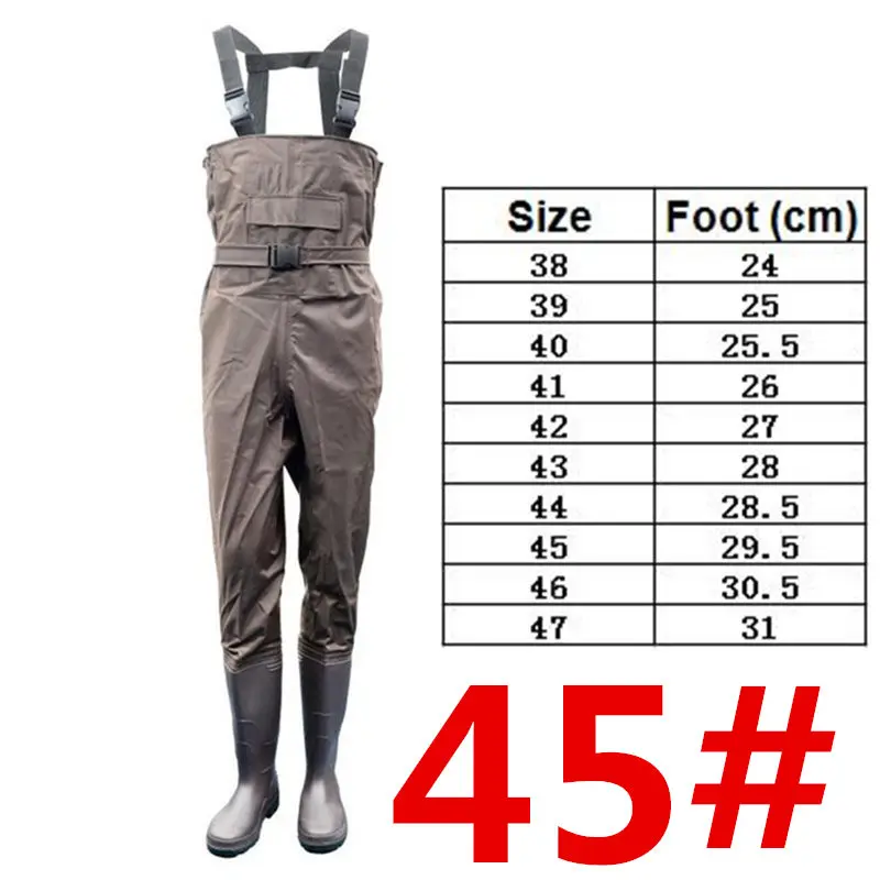 FT170-Size45 Высокая прыгающая 0,35 мм дышащая одежда для рыбалки, водостойкая 700D нейлон+ ПВХ нагрудная высота карман+ пояс охотничьи рыбки комбинезоны - Цвет: FT170-Size45