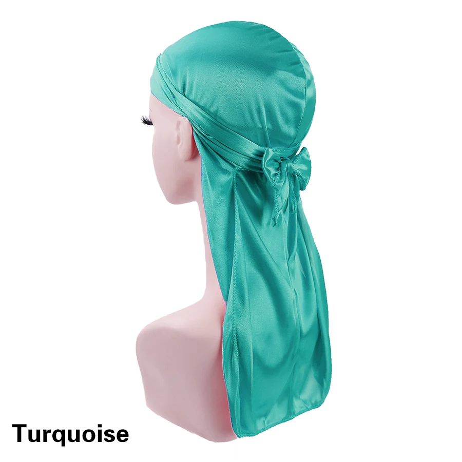 Compra online de Du-rag bandana de basquete de rua, absorvente de suor,  cetim de seda, boné pirata de cauda longa, cabeça elástica