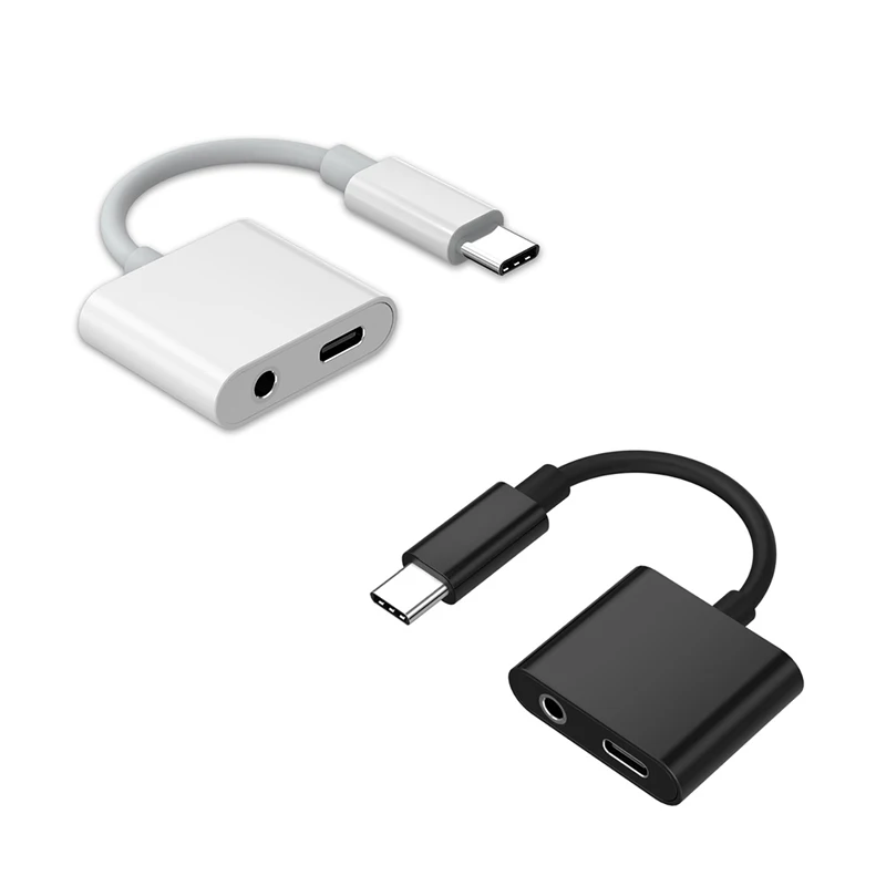 2 In 1 Usb Type C To 3 5Mm Headphone Jack Adapter For Ipad Pro Huawei P20 Pro Aux o Charger Splitter For Htc Google Pixel