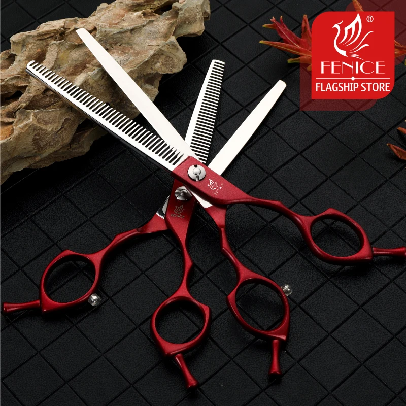 Fenice JP440C 6.5/7.0 inch Professional Dog Grooming Thinning Scissors Colorful Pet Shears Red Champagne Blue Black Purple dog grooming scissors
