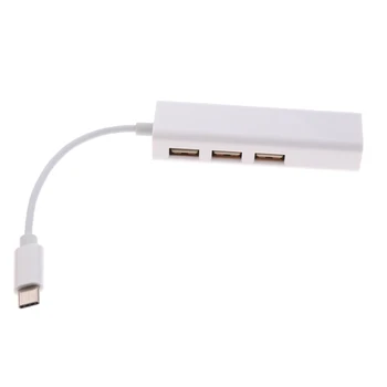 

USB3.1 Type-C to RJ45 100M Ethernet LAN Adapter With USB3.0 Hub for MacBook