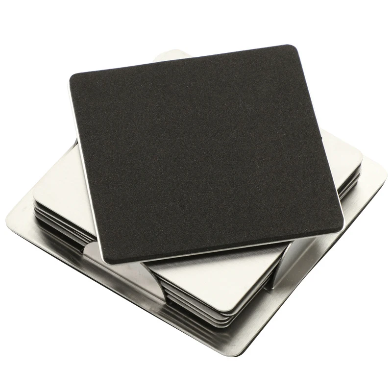 Квадратные подставки для напитков из нержавеющей стали набор из 6 держателей стильный современный дизайн дома