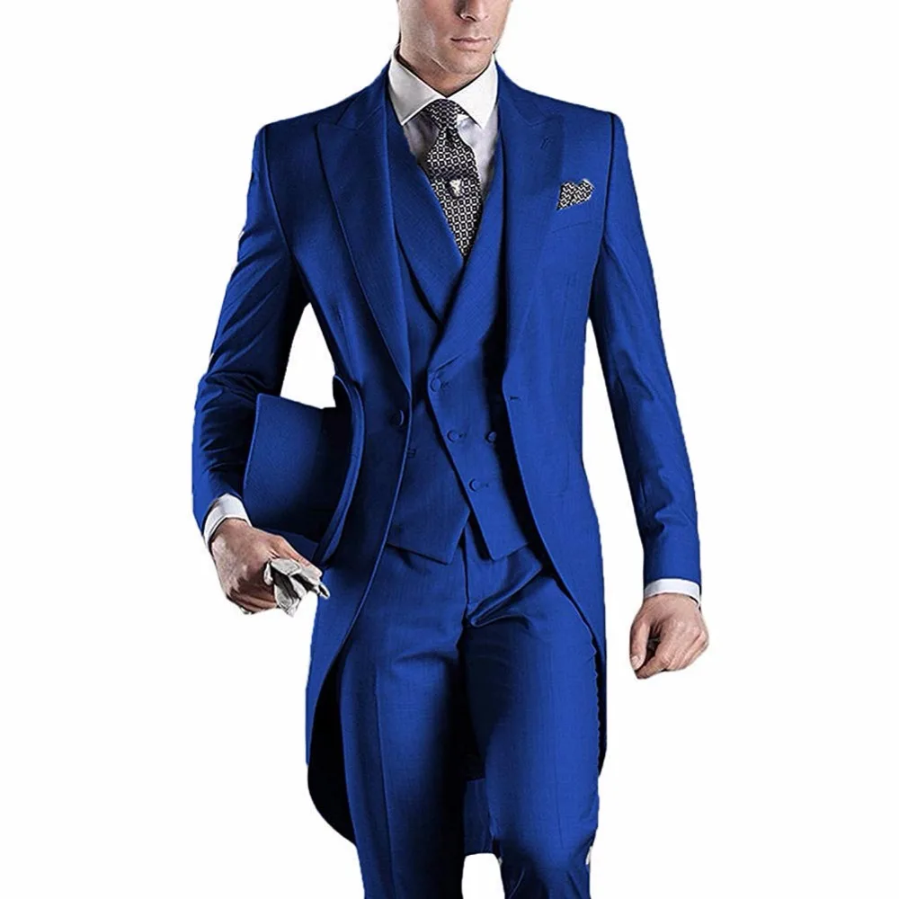 Красочный джентльмен Для мужчин разрез Slim Fit сплошной комплект со смокингом жениха мужской Блейзер Костюмы Свадьба; вечеринка(пиджак+ брюки+ жилет+ галстук-бабочка