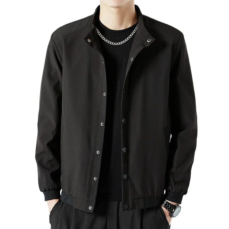 2021 Spring Autumn Casual Solid Fashion Slim Bomber Jacket Male Overcoat Korean Baseball Jackets Men's Streetwear Coat M-8XL Top 1