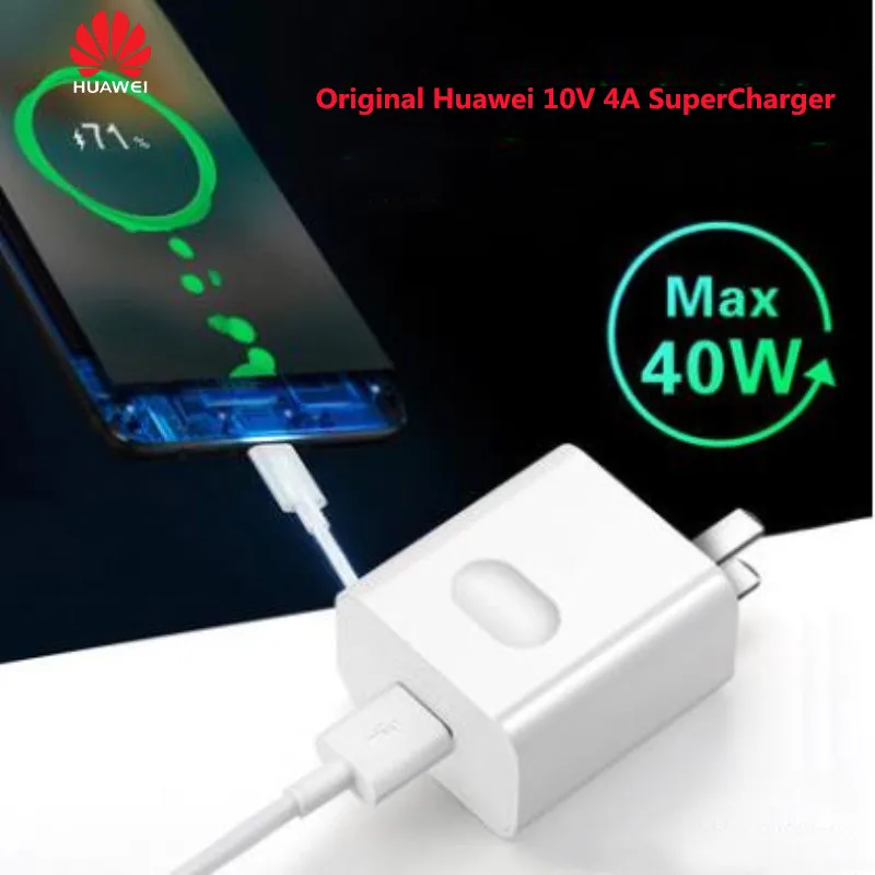 Зарядное устройство для Huawei P20 P30 P40 Pro 10 в 4 а 40 Вт 5 А кабель USB Type C Mate 20X30 Honor 20S Magic 2 view