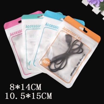 

100Pcs Plastic Ziplock Bag Food Headset Storage Bag ZipperLock Self-sealing Packaging Pouch Cable Organizer Bag Data Accessories
