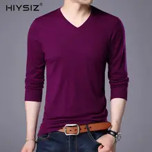 HIYSIZ шерсть v-образный вырез с длинными рукавами Однотонный свитер 19 цветов бренд уличная мода стиль осень зима Повседневный пуловер SW032