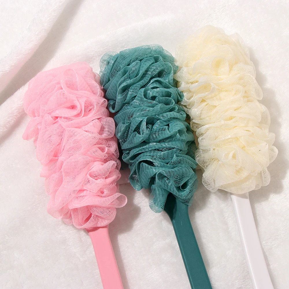 1PC Long Handle Back Brush Exfoliating Scrubber Sponge Hanging Soft Mesh Loofah Cleaner Body Bath Shower Bathroom - Цена: 277,93 руб.