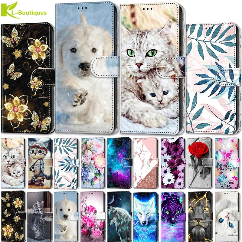 Wallet Book Stand Phone Holster For Case Xiaomi Redmi Note 10S 10 s Case Redmi Note 10 Pro Note10S Cover Pattern  Magnet Funda