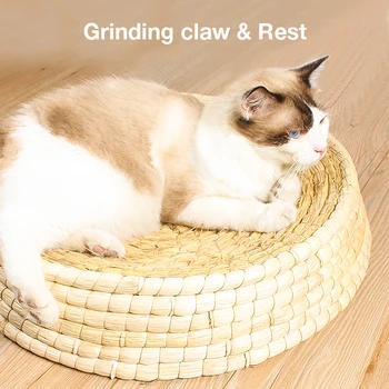 

NEW Natural Handmade Knitted Cat Bed Cats Sleeping House Pad Mats Pet Cat Scratch Guards Claw-point Protector Pets Product