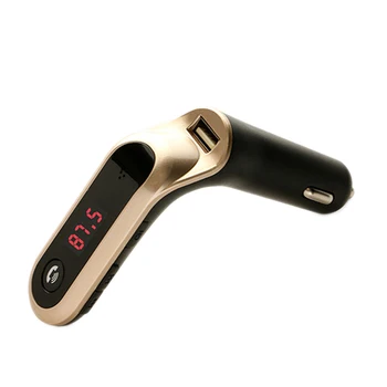 

S7 Hands free Bluetooth Car Wireless FM Transmitter + Car Kit Modulator MP3 Player USB SD AUX Car Accessory Charger (Black Golde