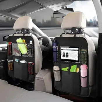 

2Pcs Multi-Pocket Car Backseat Hanging Organizer Tablet Holder Storage Mesh Bag