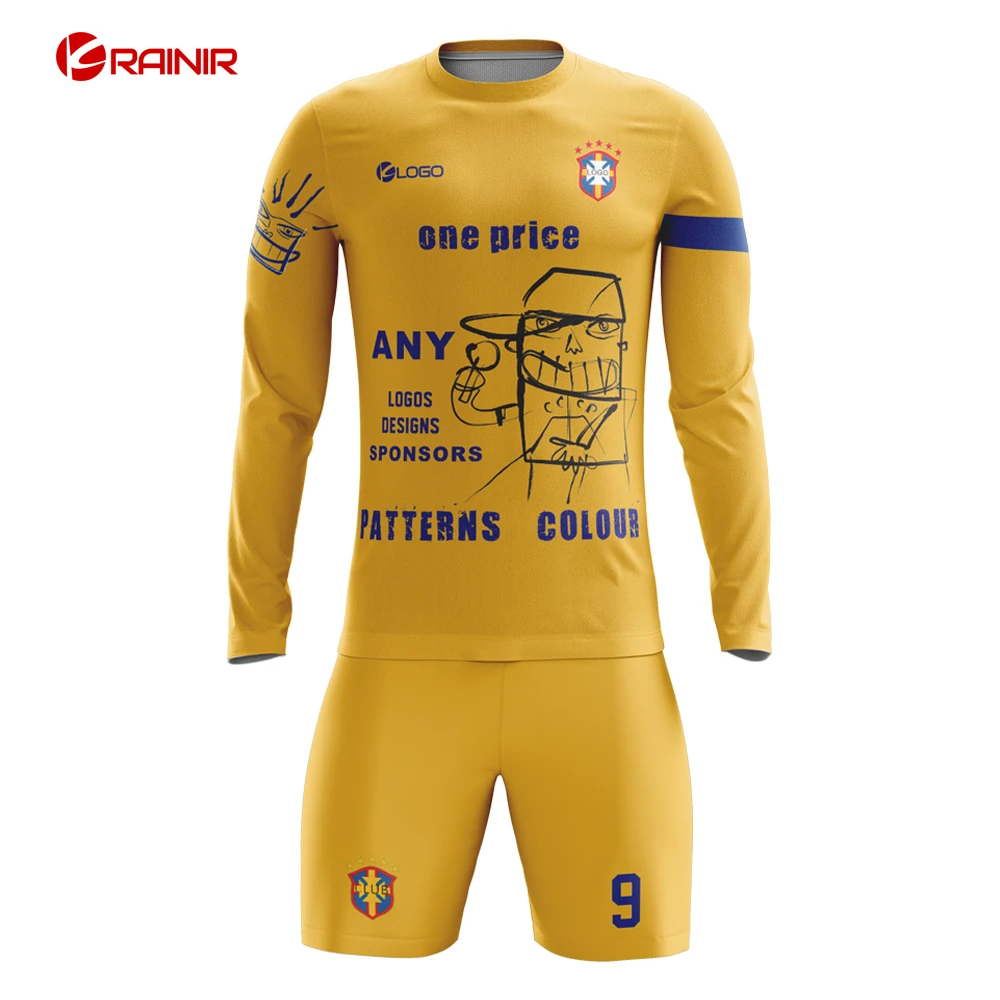 Kustom Sepak Bola Jersey Sublimasi Cetak Pola Nama Warna Kosong Football Kaus Lengan Panjang Kaos Sepak Bola Soccer Sets Aliexpress