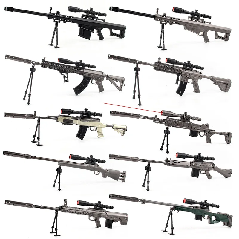 

Boy Model Alloy Toy Gun Military Assembly 42cm Large Size Gun MK14 Series Collection Decoration Unusable