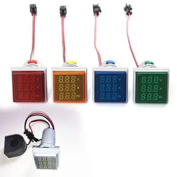 

Square LED Digital Ammeter Voltmeter Ammeter Powerful Frequency Table Current Voltage Frequency Tester Meter AD112-22FVAH