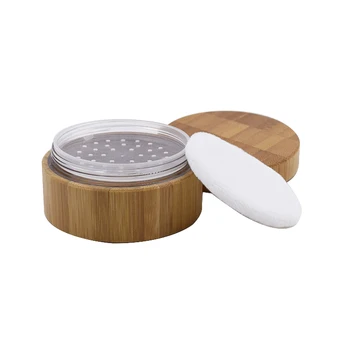 

100pcs 30 Ml 30g Empty Powder Case Bamboo Cosmetic Make-Up Loose Powder Box