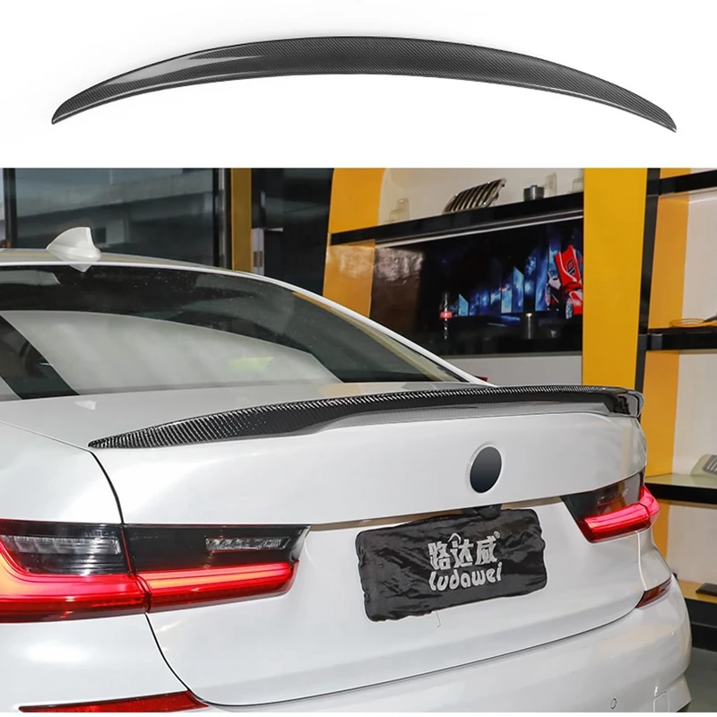 

For BMW 3 Series G20 330i 340i Spoiler 2019+ P/M4 Style High Quality Carbon Fiber Rear Trunk Roof Spoiler Wing Car Styling