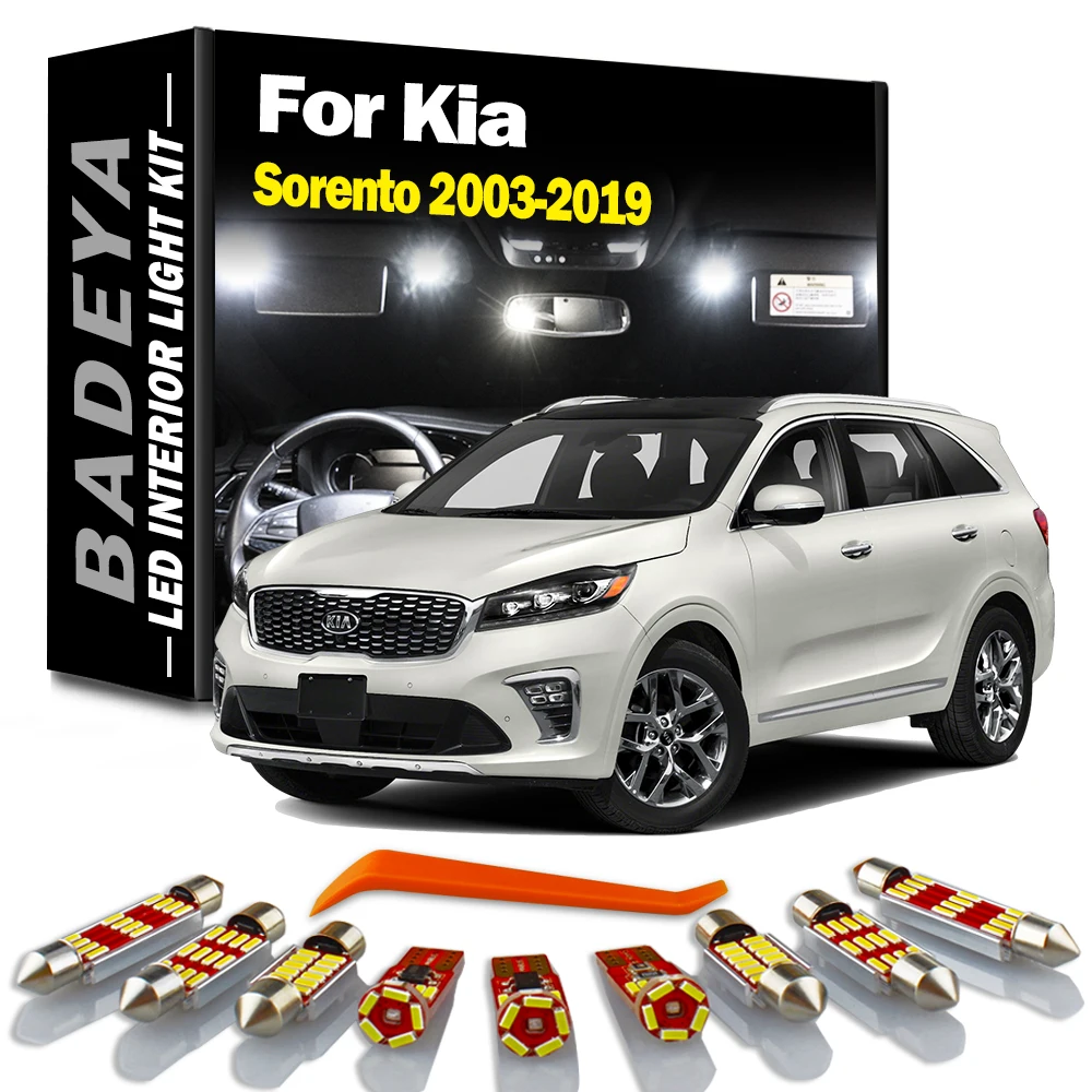 11-Piece White LED Interior Light Kit For 2003-2008 Kia Sorento - 6000K, 12V