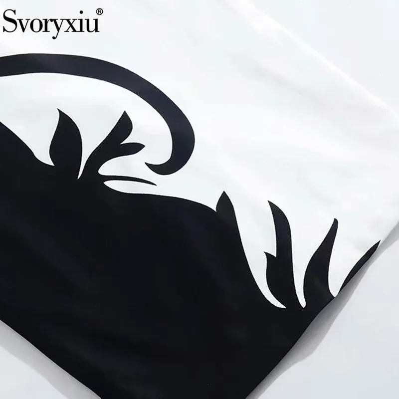 Svoryxiu новинка подиум Осень зима модное платье женское длинный рукав принт с