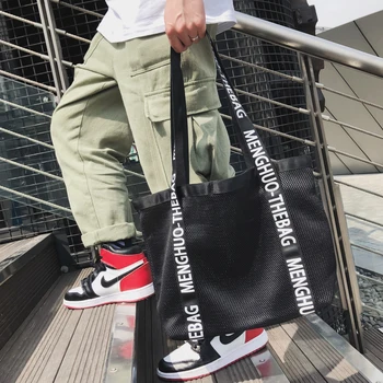 

Brand Originality Design Vacation swimming fitness mesh the single shoulder bag women large portable shopping bags men's