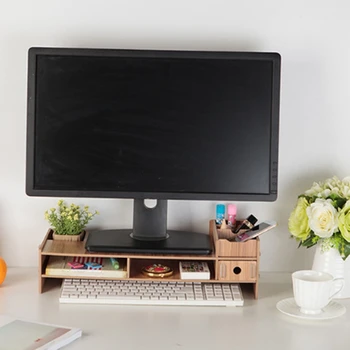 

Multi-Function Desktop Monitor Stand Computer Screen Riser Desk Organizer Laptop Stand Desk Holder for Notebook TV