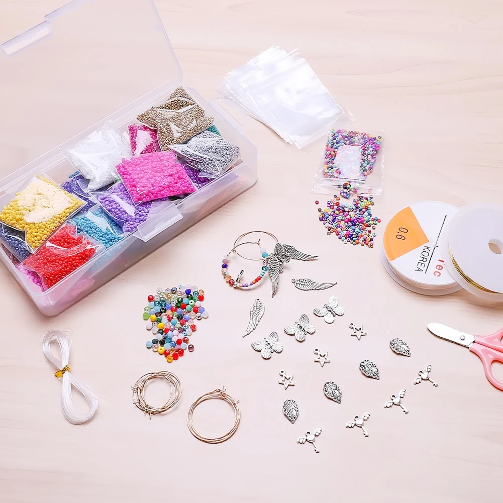 Seed Beads Jewelry Making Kit 36000 Pcs 11/0 2mm Bracelet Making