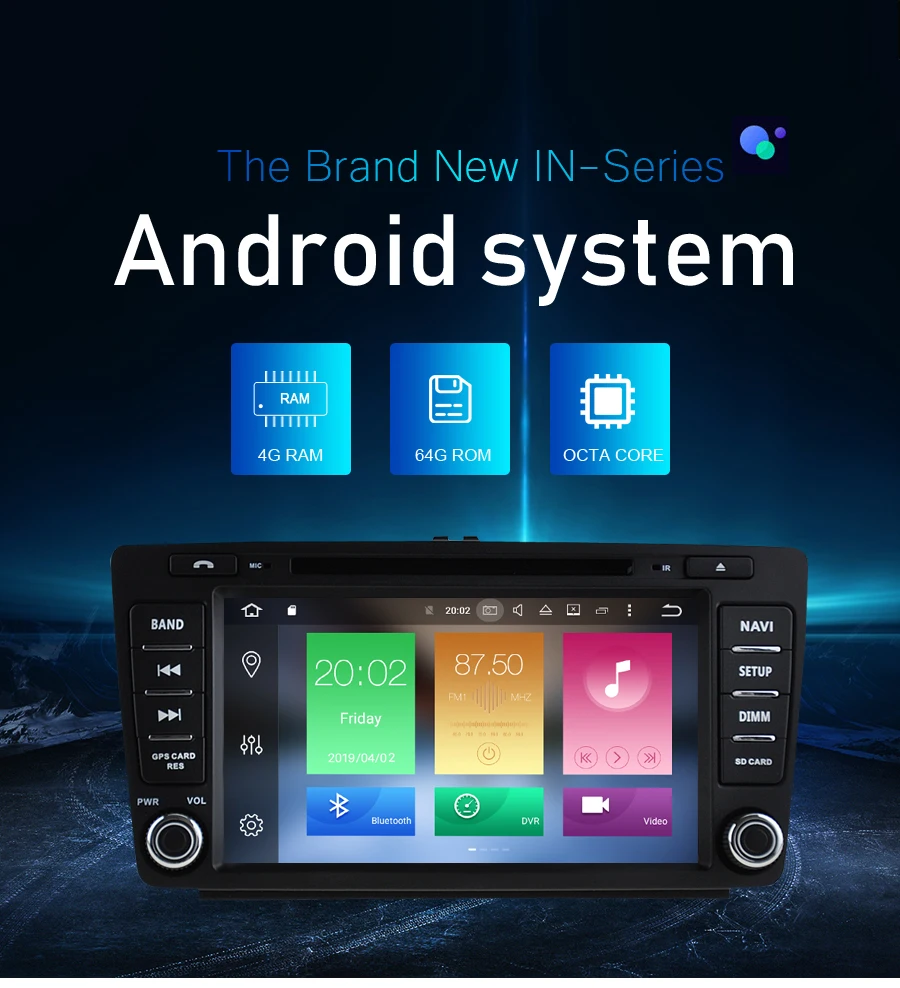 Sale Android 9.0 car GPS Radio Stereo Player For Skoda Octavia A5/Octavia 2 DVD Navigation WIFI Bluetooth Stereo Video Multimedia 0