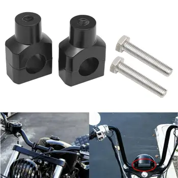 

Motorcycle Black ROUND 1" Handlebar Riser Clamp For Harley Kawasaki Suzuki Yamaha Honda