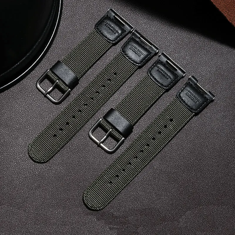  PEIYI Nylon watch band army green with pin buckle wristband Suitable for CASIO men's watch sport se