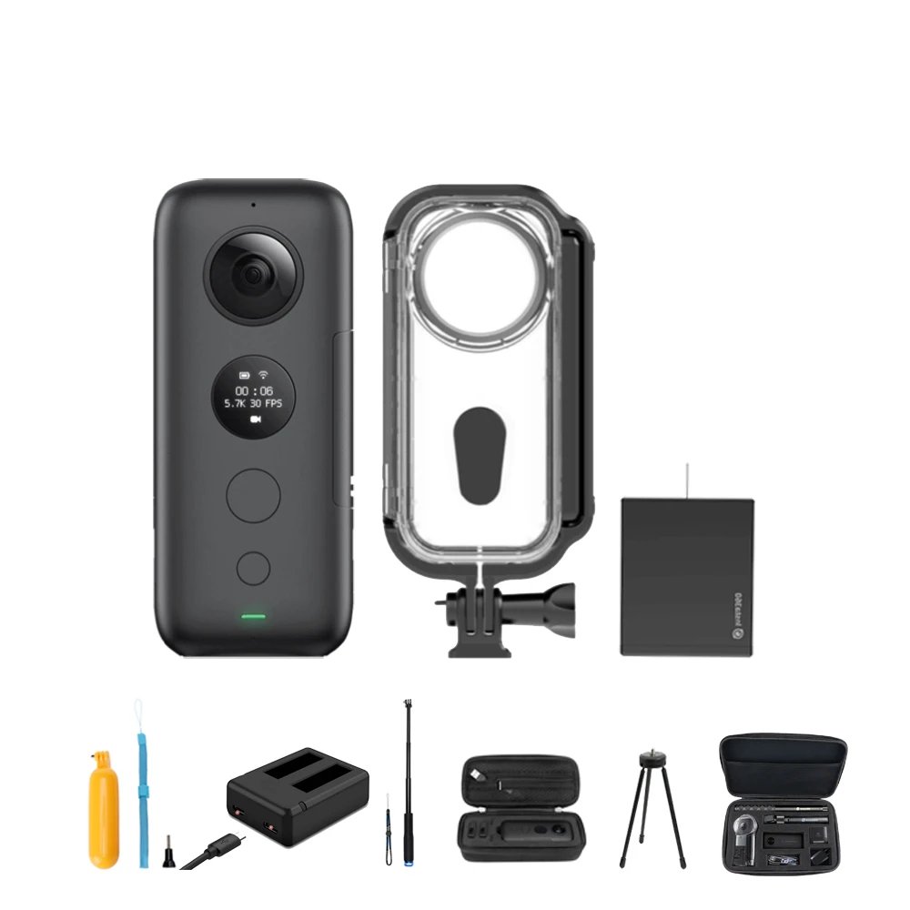 Insta360 ONE X 5,7 K VR 360 панорамная экшн-камера для iPhone и Android insta 360 one x зарядное устройство водонепроницаемый чехол - Цвет: Bundle 5