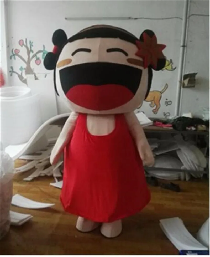 Advertising Cartoon Big Mouth Girl Mascot Costume Suits Cosplay Party Game Dress Outfit Clothing Carnival Halloween | Тематическая