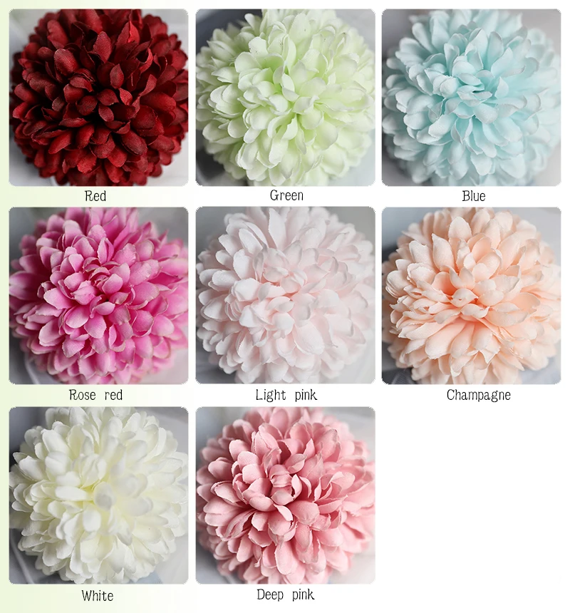 JAROWN Artificial Flower Head Ball Chrysanthemum Flowers Dandelion Silk Fake Flower Wedding DIY Decoration Home Decorative (3)