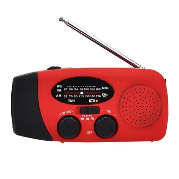 

Multifunctional Hand Crank Solar Powered Dynamo AM FM NOAA Radio Time Emergency Use Led Flashlight Power Bank Radio