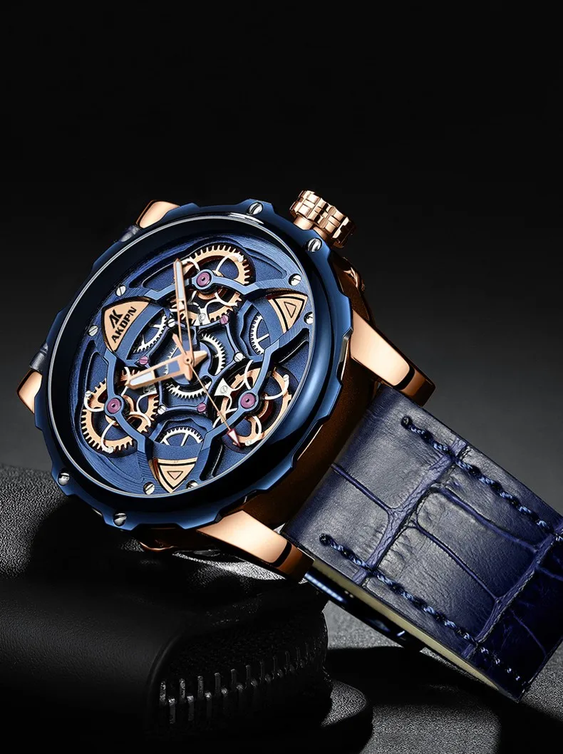 AKDPN Mens Watches Top Brand Luxury Sport style Design Quartz Watch Men Blue Leather Strap 30M Waterproof Relogio Masculino AKDPN Mens Watches Top Brand Luxury Sport style Design Quartz Watch Men Blue Leather Strap 30M Waterproof Relogio Masculino