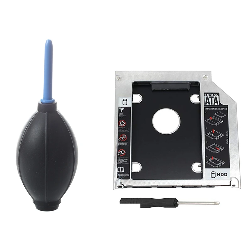 

1Pcs Rubber Air Dust Blower Cleaner Pump for Removing Dust Off Camera Lens S6 & 1Pcs Hard Drive Caddy Tray 9.5Mm Universal SATa