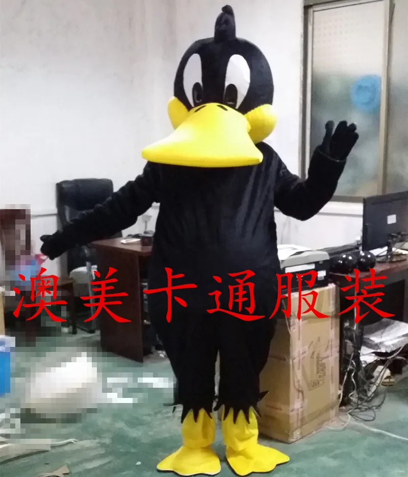 Daffy утка мультфильм талисман костюм маскарадный наряд реклама на Хэллоуин