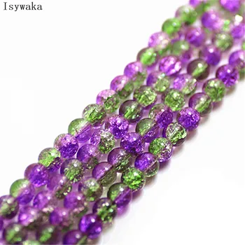 

Isywaka 50pcs 6mm Color37 Round Austria Crystal Beads charm Glass Beads Loose Spacer Bead for DIY Jewelry Making