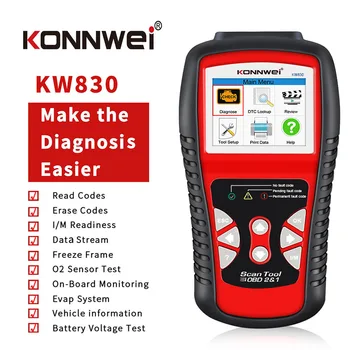 

KONNWEI KW830 ODB II Car Scanner Universal Diagnostic Tool Auto Engine Fault Check EOBD Error Code Reader Diesel Battery Tester
