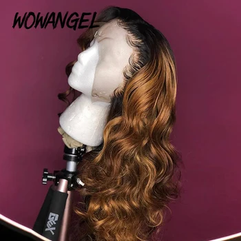 

Wowangel Ombre Colored 1B30 Pre Plucked Loose Wave Brazilian Remy Lace Front Human Hair Wigs With Baby Hair 13*4 Bleached Knots