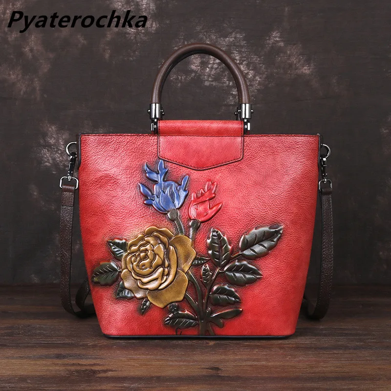 

Pyaterochka Chinese National Style Bag Genuine Leather Handbags Bags Shoulder Crossbody Bags For Women Ladies Luxury Brand Bag