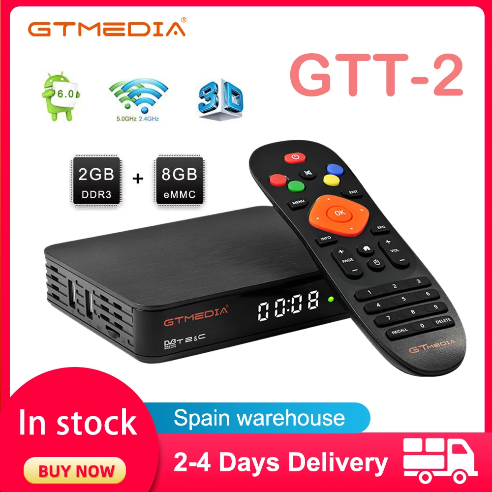 Gtmedia Twin DVB S2X 2022 Nueva GTX + TDT Android TV Box S2X+T2+C2