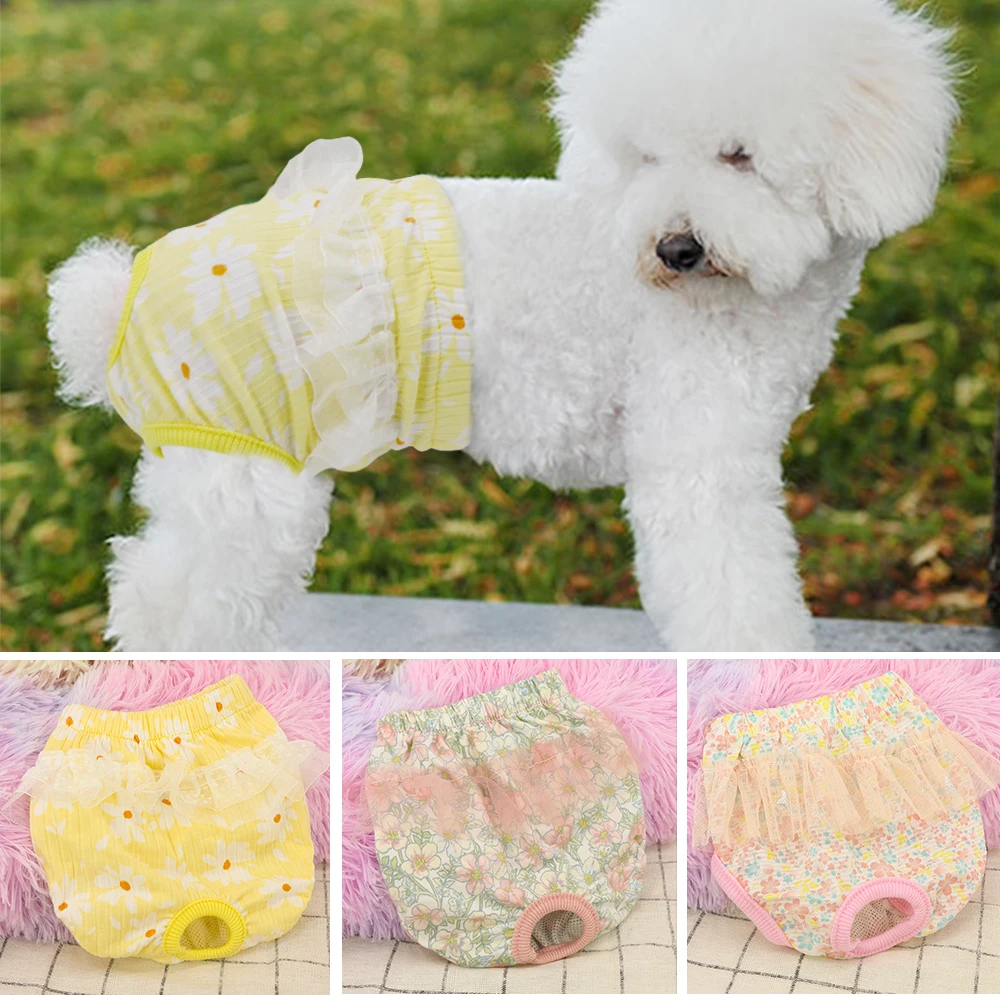 Reusable Dog Diaper Pant Physiological Pants Washable Female Girl Dogs Shorts Pants Absorbent Pets Underwear Sanitary Panties
