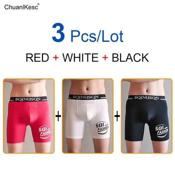 

3 Pcs/Lot Viscose fibre Fabric Long panties, running shorts, Cold and Refreshing, to prevent leg injury, fashionable underpants