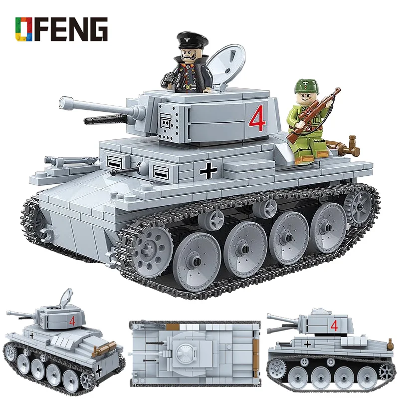

Military German Tank Building Blocks Compatible Army WW2 City Soldier Police Figures Weapon Bricks Sets Boys Toys Gifts