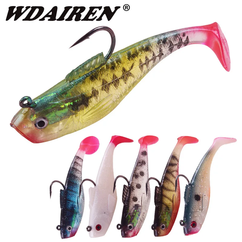 1 шт. Т хвост рыбы джиг воблер рыболовная приманка 3,5 г/11,5 г с свинцовой головкой крючок Мягкая приманка 3D глаза приманки бас искусственные резиновые приманки|Наживки|   | АлиЭкспресс