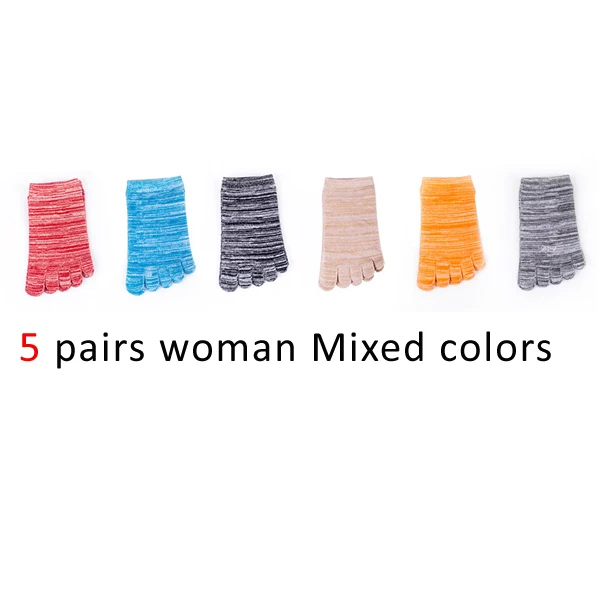 VERIDICAL хлопковые носки хорошего качества для женщин и девочек, цветные носки с пятью пальцами, calcetines harajuku, носки по щиколотку, 5 пар/лот - Цвет: Mixed colors woman