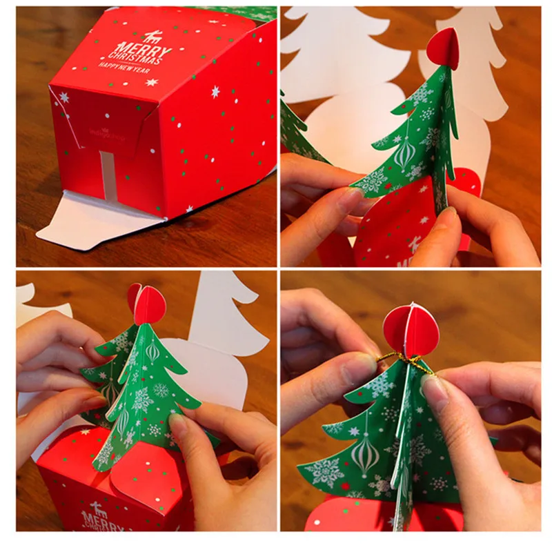 50 шт./лот,, упаковочная коробка для рождественской елки, Подарочная коробка для печенья, конфет, коробки для яблок с колокольчиками, вечерние украшения, детский подарок