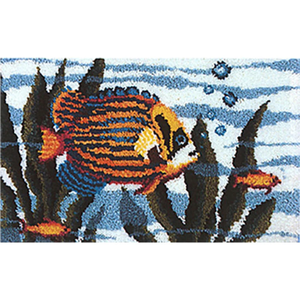 

Carpet knot diy do it yourself Latch hook rug kits Canvas for embroidery Strapin for carpet with Pre-Printed Pattern Fish
