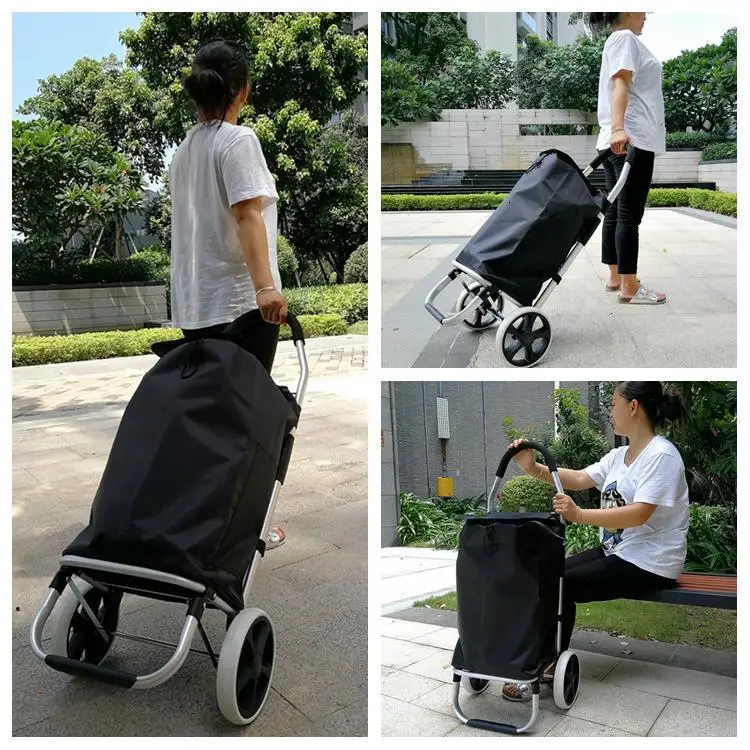 La Compra Pieghevole Carrito De Carro Storage Table Shopping Trolley Mesa Cocina Carrello Cucina Chariot Roulant Kitchen Cart